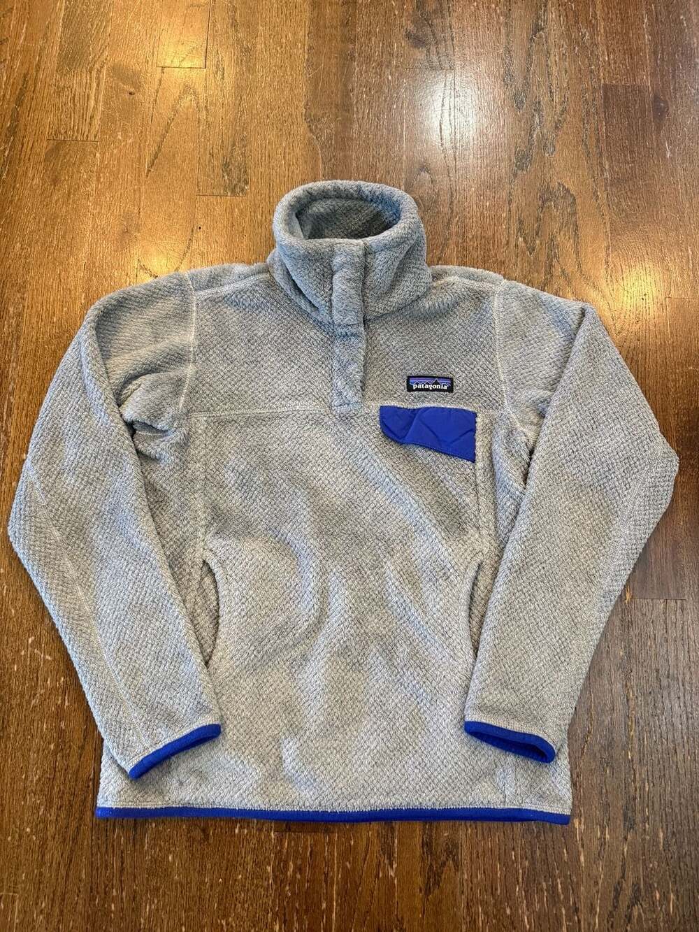 Patagonia Women's Re-Tool Snap-T Pullover Fleece Jacket Gray Blue Size XS